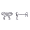Diamond Bow Stud Earrings in Sterling Silver