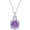 2 1/3 CT TGW Amethyst, Tanzanite and Diamond Accent Pendant with Chain
in Sterling Silver