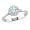 3/4 CT TGW Aquamarine and 1/10 CT TW Diamond Halo Ring in Sterling Silver