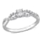 1/4 CT TGW Created White Sapphire and 1/10 CT TW Diamond Infinity
Engagement Ring in Sterling Silver