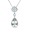 5 CT TGW Green Quartz and Created White Sapphire Teadrop Halo Pendant
with Chain in Sterling Silver