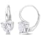 3 CT TGW Created Moissanite Heart Drop Earrings in Sterling Silver