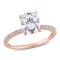 2 CT DEW Created Moissanite and 1/10 CT TW Diamond Engagement Ring in
14K Rose Gold