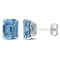3 4/5 CT TGW Octagon Created Blue Spinel Stud Earrings in Sterling Silver