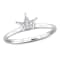 Created White Sapphire Accent Cluster Crown Ring in Sterling Silver