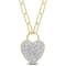 1 1/8 CT TGW Created White Sapphire Heart Pendant with Chain in Yellow
Plated Sterling Silver