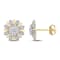 1/4 CT TW Diamond Flower Post Earrings in 2-tone 10k White & Yellow Gold
