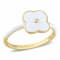 0.01 CT TGW Created White Sapphire Floral White Enamel Ring in Yellow
Plated Sterling Silver
