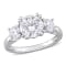 2-3/5 CT DEW Created Moissanite 3-Stone Engagement Ring in 10K White Gold