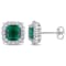 4 1/3 CT TGW Created Emerald and Created White Sapphire Stud Earrings in
Sterling Silver