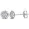 1/4 CT TW Diamond Halo Earrings in Sterling Silver