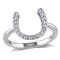 0.54 CTW White Topaz Horseshoe Ring in Sterling Silver