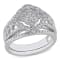 1/4 CT TW Diamond Halo Bridal Set in Sterling Silver