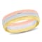 Men's 6mm Brushed Finish Wedding Band in 14K 3-Tone Gold
