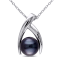 9.5-10MM Black Tahitian Cultured Pearl Crisscross Pendant with Chain in
Sterling Silver