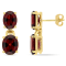 10 1/5 CT TGW Garnet Dangle Earrings in Yellow Gold Plated Sterling Silver