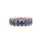 14K White Gold Blue Sapphire Oval Band Ring