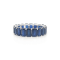 14K White Gold Blue Sapphire Octagon Band Ring