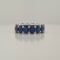 14K White Gold Blue Sapphire Oval Ring