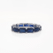 14K White Gold Blue Sapphire Octagon East-West Band Ring
