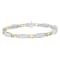 14K Two-Tone Gold 2.0ctw Princess Cut Diamond Tapered and Equal Sign
Link Bracelet