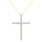 10K Yellow Gold Over Sterling Silver 4.0ctw Diamond Cross Pendant
w\chain 18"