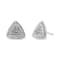 Diamond-Accented Sterling Silver Trillion Shaped 4-Stone Halo Stud Earrings