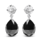 18K White Gold White Topaz and Pear Onyx Gemstone with Diamond Accent
Teardrop Dangle Earrings