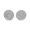 18K White Gold 3 1/2ctw Shared Prong Set Diamond Cluster Composite Disc
Stud Earrings