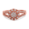 0.50ctw Diamond Cluster Split Shank Halo 14K Rose Gold Over Sterling Silver