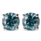 14K White Gold 3.00 Cttw Round Lab Grown Blue Diamond Classic 4-Prong
Stud Earrings with Screw Backs