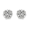 Sterling Silver 1/10ctw Prong Set Round-Cut Trio Diamond Stud Earrings