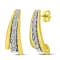 10K Yellow Gold Over Sterling Silver 1.00 Cttw Round Diamond Graduated
Huggie Earrings
