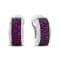 Black Rhodium Over 18K White Gold 3/4 Cttw Round Diamonds and Ruby
Huggie Hoop Earrings