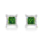 Sterling Silver 1/10ctw Miracle Set Princess-Cut Treated Green Diamond
Stud Earrings
