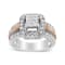 14K Two-tone Gold 1 1/8ctw Mixed Shapes Diamond Triple Shank Ring (I-J
Color, SI2-I1 Clarity)