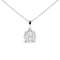 14k White 1.0ctw Lab Grown Diamond Cluster Pendant 18" Chain(G-H
Color, VS1-VS2 Clarity)