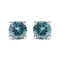 14K White Gold 1/2 Cttw Aqua Blue Diamond Screw-Back 4-Prong Classic
Stud Earrings
