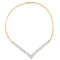 14K Two-tone Gold 3.00ctw Mixed Cut Diamond "V" Shape
Statement Necklace (H-I Color, SI2-I1 Clarity)