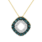 14K Yellow Gold Over Sterling Silver 1/2ctw Diamond Pendant
w\chain(Blue, Yellow, I2-I3 Clarity)