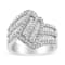 14K White Gold 1-1/2ctw Round and Baguette Diamond Bypass Cocktail
Ring(H-I Color, SI1-SI2 Clarity)