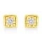 10K Yellow Gold Over Sterling Silver 1/10ctw Miracle-Set Diamond Square
Stud Earrings