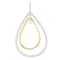 14K Two-Tone Gold Round Cut Diamond Double Burst Pendant Necklace 1.00ctw