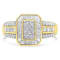 10K Yellow Gold Round and Baguette-Cut Diamond Cocktail Ring (1.0 Cttw,
H-I Color, SI2-I1 Clarity)
