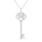 .925 Sterling Silver Diamond Accent Zodiac Key Pendant Necklace