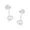 .925 Sterling Silver 1/4 Cttw Diamond Swirl Heart Front/Back Earrings
(I-J Color, I2-I3 Clarity)
