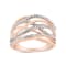 1/2ctw Round and Baguette-Cut Diamond Rose Gold Over Sterling Silver Ring