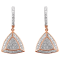 10K Rose Gold Over Sterling Silver Round Cut Diamond Fashion Dangle
Earrings .03ctw