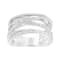 Sterling Silver 1/4ctw Prong Set Round-Cut Diamond Bypass Ring (I-J
Color, I1-I2 Clarity)