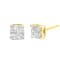 10K Yellow Gold Over Sterling Silver 1.0ctw Diamond Composite Multi
Stone Stud Earrings